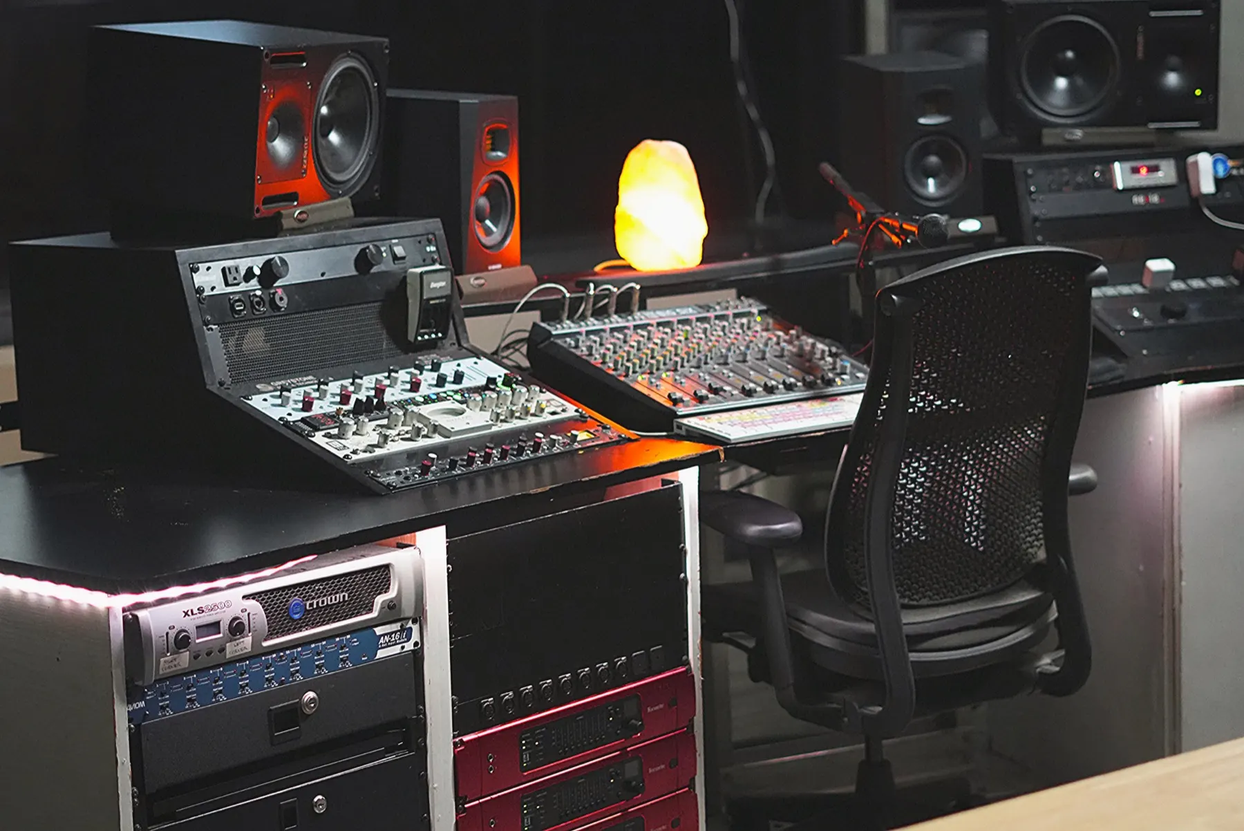Studio A console and control room